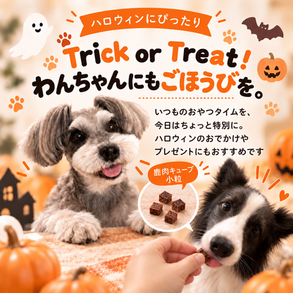 【ハロウィン限定】鹿肉キューブ小粒 15g 犬用おやつ