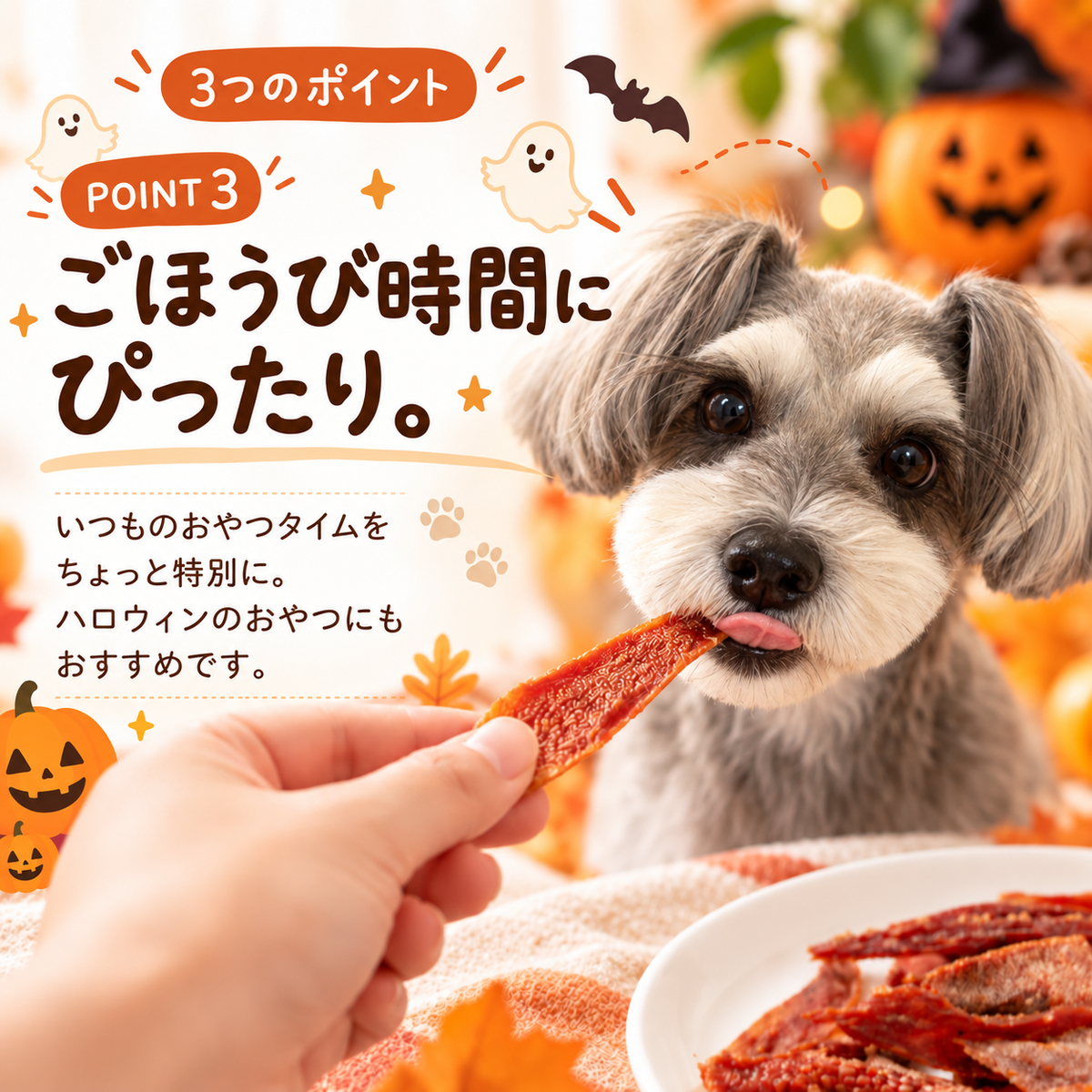 【ハロウィン限定】犬用おやつ 静岡県産牛タン皮 15g 無添加